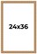24x36 Gold Modern Bamboo Picture Frame - UV Acrylic, Foam Board Backing, Hanging Hardware